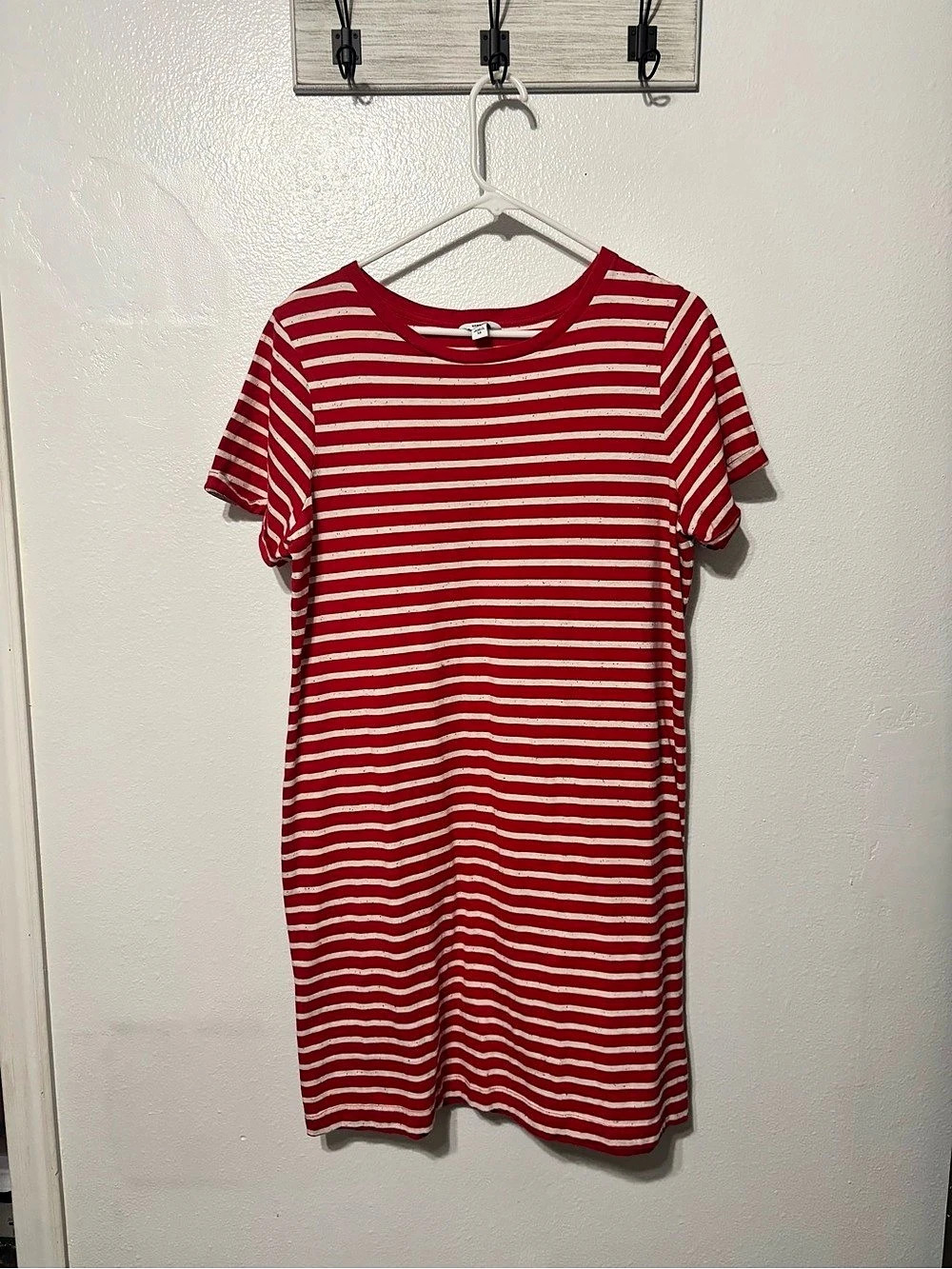 SONOMA Striped Mini Dress in Red & White
